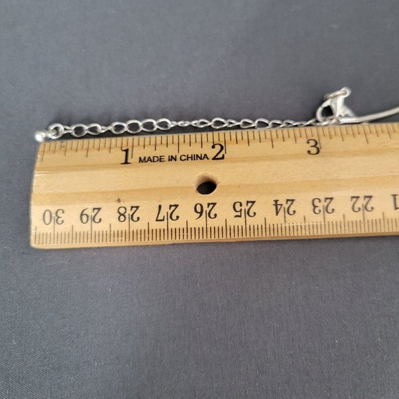 KC Blue Stone Rectangle Pendant Necklace Earrings Fashion Set Blue Silver Tone - Picture 9 of 12